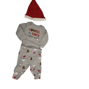 Just One You Carters 3M Baby Christmas Outfit Cookies Santa Pajama Set